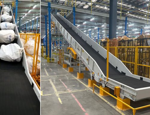 Gooseneck Type Inclined Conveyor for Bags, Parcels & Boxes